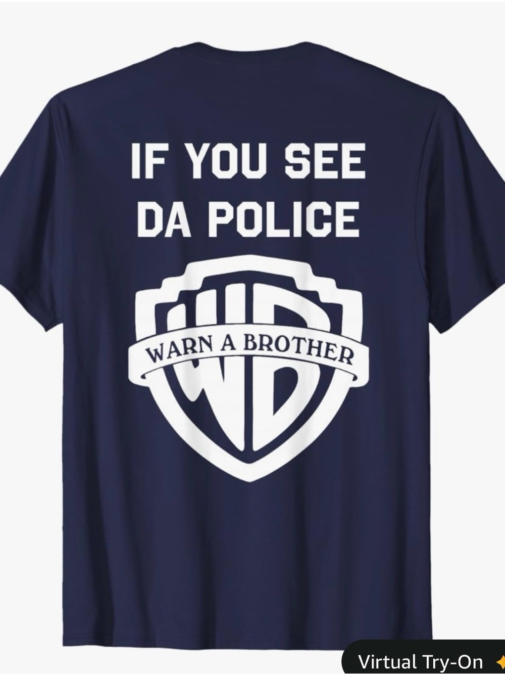 If You See Da Police Warn A Brother Graphic Shirt -Youth Small